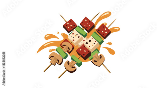 Delicious Skewers with Vegetables and Protein Ideal for Summer Grilling and Outdoor Events