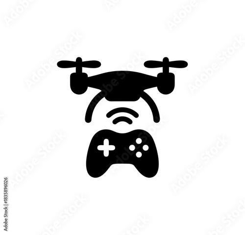 Simple Glyph Drone Controller Icon for Flying and Gaming Activities