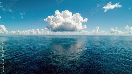 Fototapeta Naklejka Na Ścianę i Meble -  Ocean and Sky with Clouds, Horizon View
