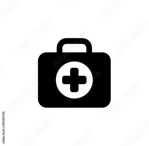 Simple Flat Design First Aid Kit Medical Equipment Illustration Icon