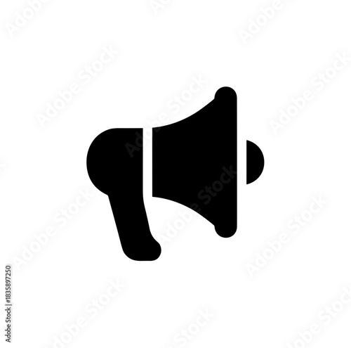 Simple Silhouette Loudspeaker Device Propaganda Bullhorn Announcer Communication Icon