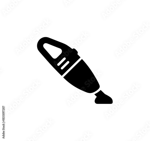Black Glyph Compact Vacuum Cleaner Portable Design Appliance Icon