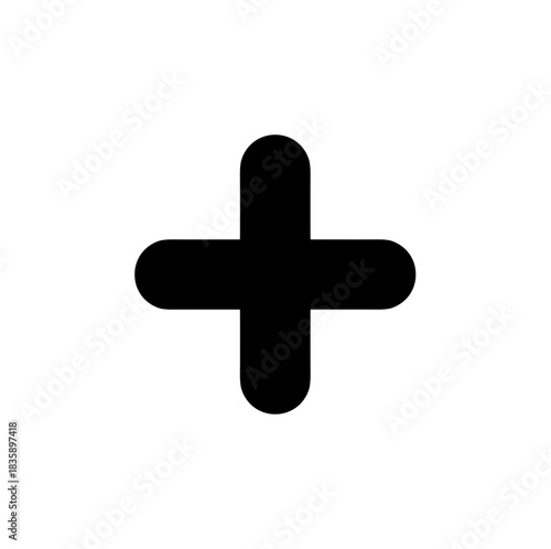 Simple Minimalist Plus Sign Shape Addition Symbol Icon Graphic