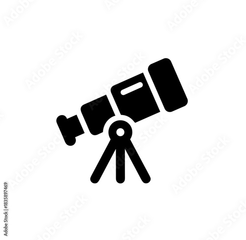 Bold Line Simple Telescope Object for Astronomy and Science Icon