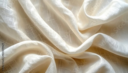 Cream fabric with flowing folds