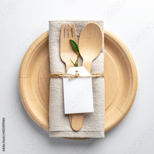 Rustic table setting, natural elements