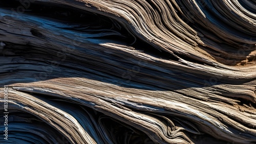 Close-up of weathered driftwood texture abstract natural patterns suitable for backgrounds and desig