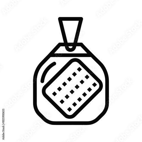 Military Dog Tag Icon with Grid Pattern