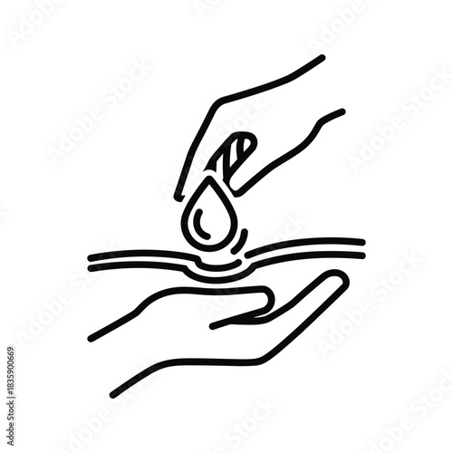 Hand Sanitizer or Soap Dispensing and Application Line Icon