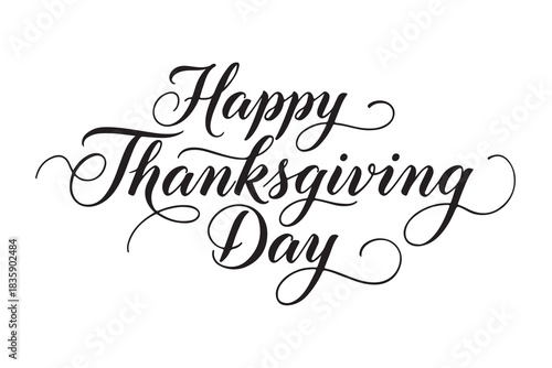 happy thanksgiving day lettering calligraphy
