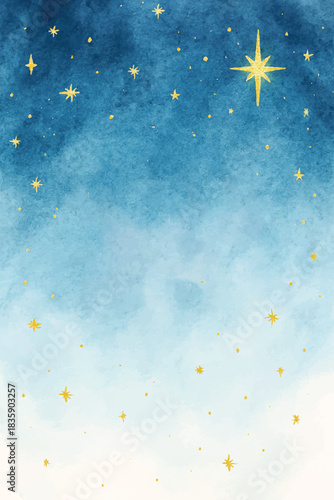 watercolor holy night sky background