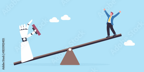 Artificial intelligence pushing human success on a seesaw of innovation and progress