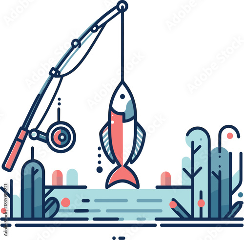 illustration of a fishing rod