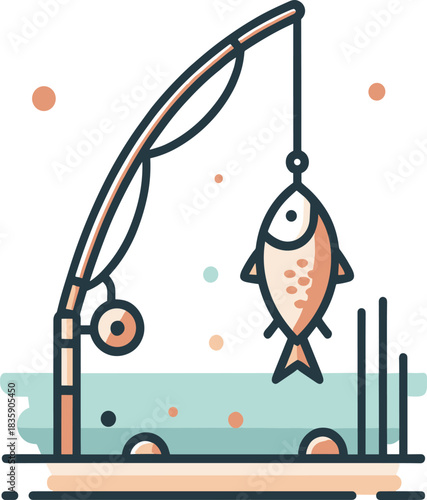 illustration of a fishing rod