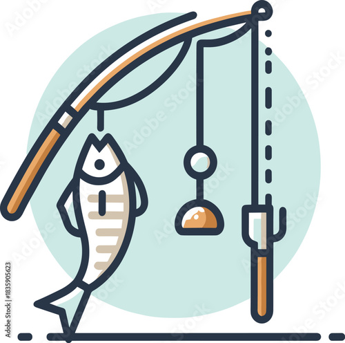 illustration of a fishing rod