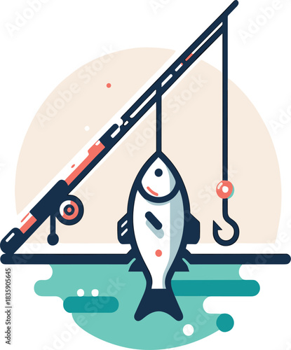 illustration of a fishing rod