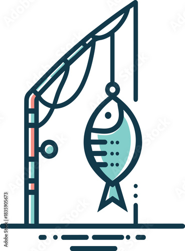 illustration of a fishing rod