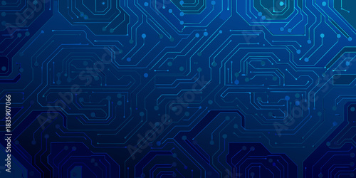 Abstract blue circuit board background for technology and innovation concepts