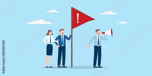 Raising the red flag business team alerting of potential problems