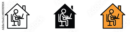 Home Office icon vector. work from anywhere, flexible working symbol. vector illustration.
