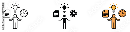 Productivity icon vector. Time management skills and creative thinking symbol. vector illustration.