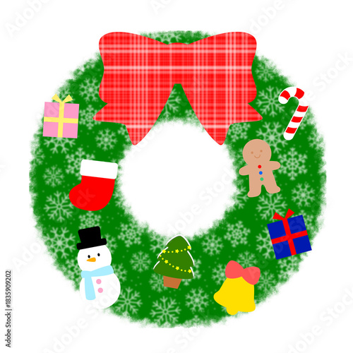 クリスマスリースのイラスト