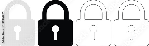 Security lock vector illustration on transparent background padlock safety privacy protection secure confidential personal data cyber security