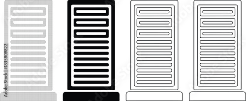 Server rack flat icon symbol server rack illustration vector in different style server rack concept isolated vector