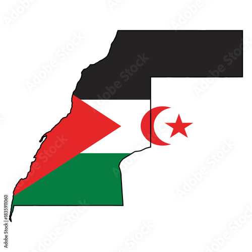 Western Sahara Map flag