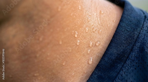 Sweat Droplets on Skin during Physical Activity