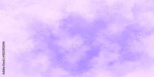 Abstract pink watercolor clouds in a bright blue summer sky background