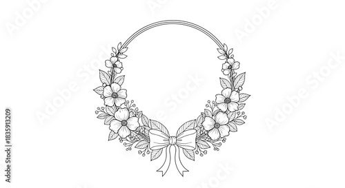 A delicate floral necklace crafted with intricate details and a central bow accent.