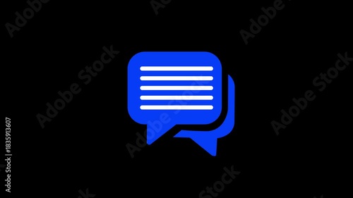 Animated Message Box Icon: Modern UI Chat Notification, SMS, Email Popup - Loopable Motion Graphics for Apps & Websites.