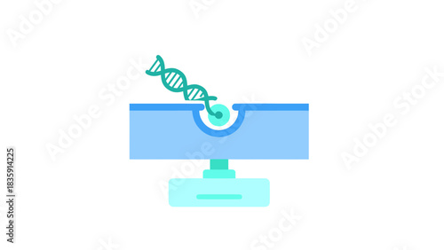 Modern gene therapy illustration for medical research and healthcare innovation emphasizing biotechnology progress and scientific discovery in a simple, clean style