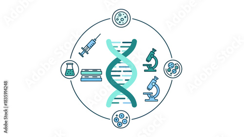 Explore genetic research and healthcare solutions with this compelling DNA visualization for innovative biotech and pharmaceutical campaigns today