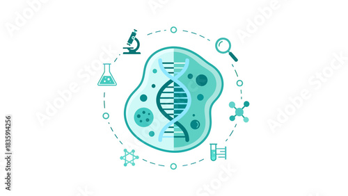 Explore groundbreaking medical discoveries with this dynamic DNA illustration, perfect for science publications and cutting-edge research presentations