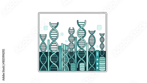 Unlock the secrets of life with a modern DNA structure design, perfect for science, medicine, or biotechnology promotions and educational content creation
