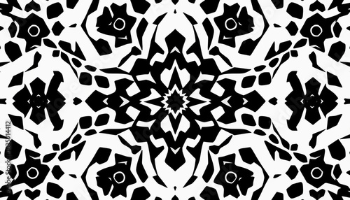 Bold black and white geometric abstract seamless pattern high contrast, graphic textile design, shapes, op art