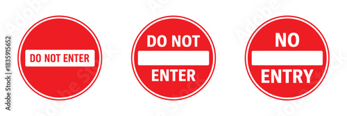 No entry sign set, collection of prohibition symbols, warning icons, restricted access graphics, traffic safety elements,