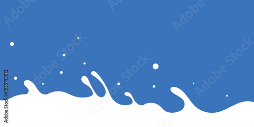 waves of milk splashes towards the side