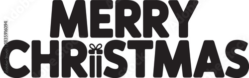 Negative Space Gift Box Merry Christmas