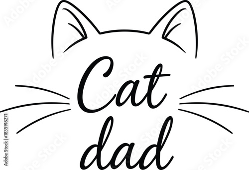 Minimal Cute Cat Dad Design