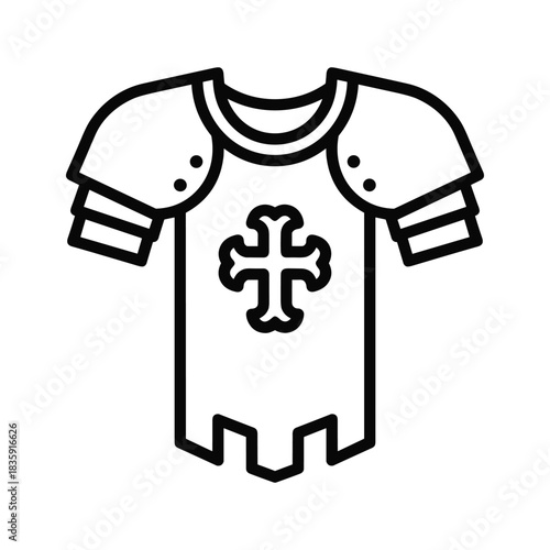 Medieval Knight Tunic with Crusader Cross Icon