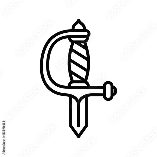 Saber Sword Line Art Icon