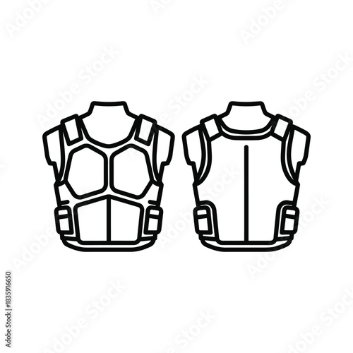 Body Armor Vest Front and Back Outline Icon
