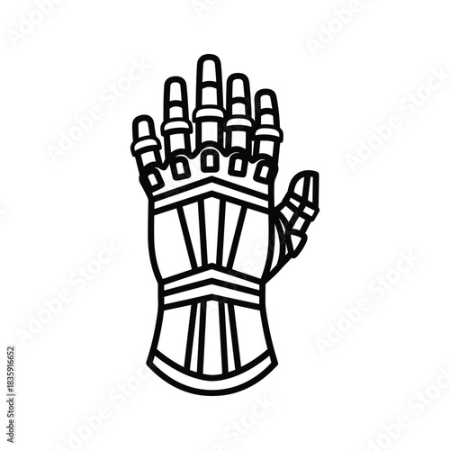 Infinity Gauntlet or Armored Robotic Hand Outline Icon