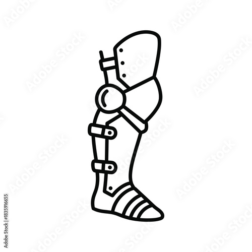 Medieval Leg Armor Line Art Icon