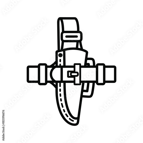 Hunting Knife with Sheath and Belt Loop Line Icon