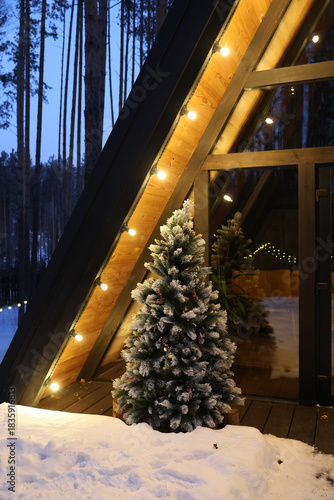 cabin Christmas tree