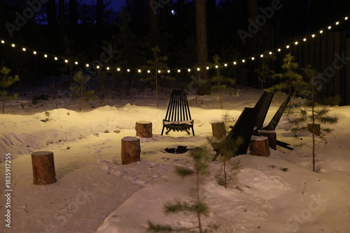 fire pit in snow